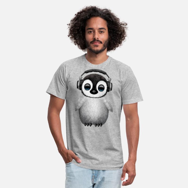 Cute Baby Penguin Dj Wearing Headphones