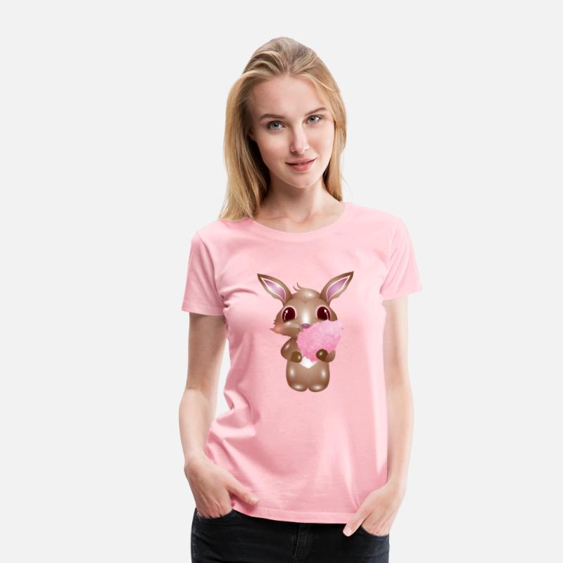 cute bunny with pink cotton candy