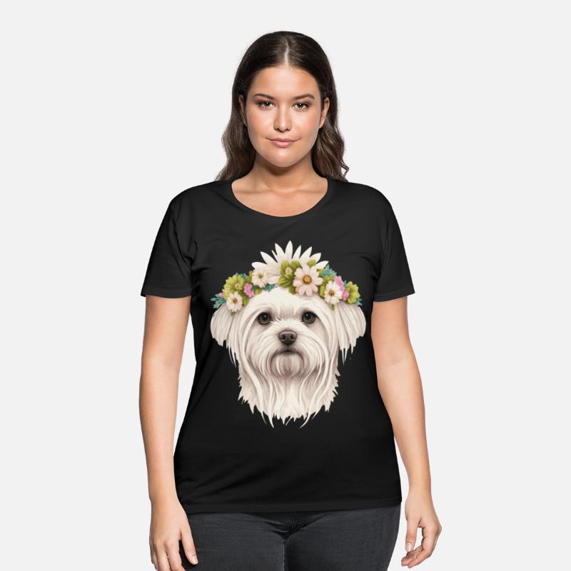 Cute Maltese Flower Crown Pet Dog Breed Floral Pup