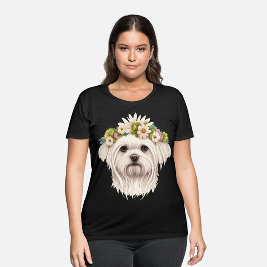 Cute Maltese Flower Crown Pet Dog Breed Floral Pup
