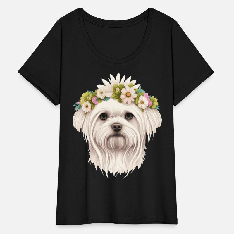 Cute Maltese Flower Crown Pet Dog Breed Floral Pup