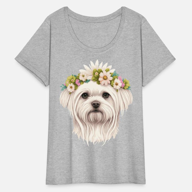 Cute Maltese Flower Crown Pet Dog Breed Floral Pup