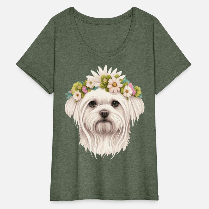 Cute Maltese Flower Crown Pet Dog Breed Floral Pup