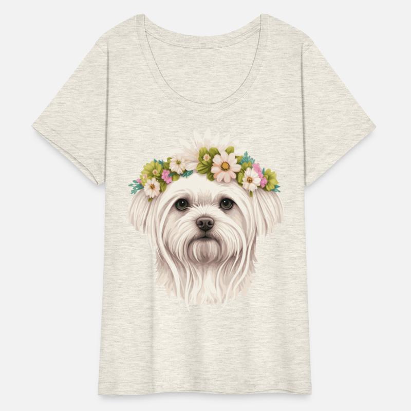 Cute Maltese Flower Crown Pet Dog Breed Floral Pup