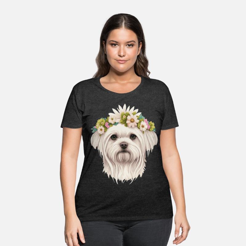 Cute Maltese Flower Crown Pet Dog Breed Floral Pup