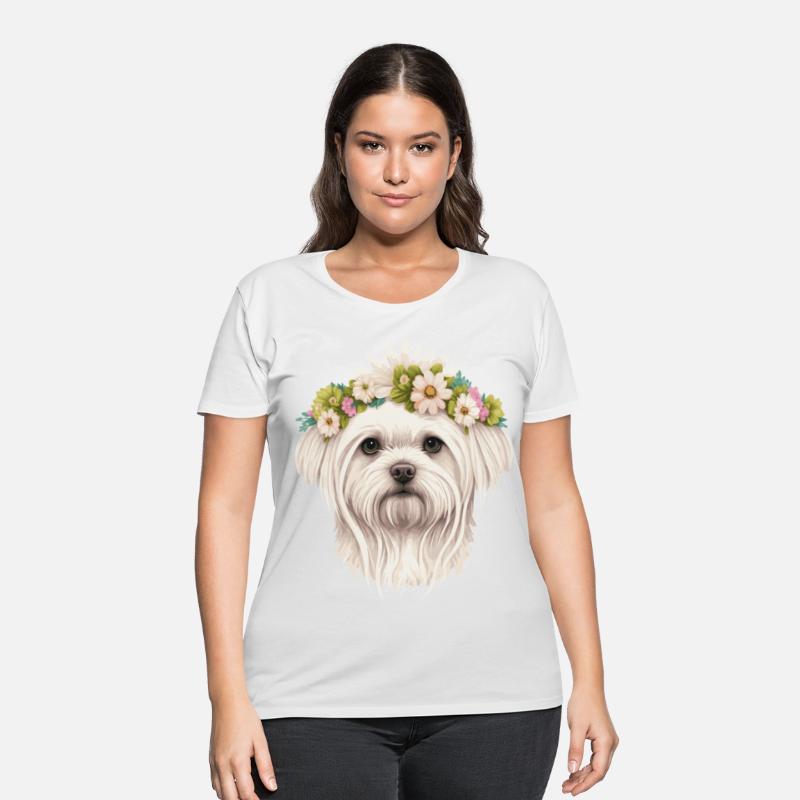 Cute Maltese Flower Crown Pet Dog Breed Floral Pup