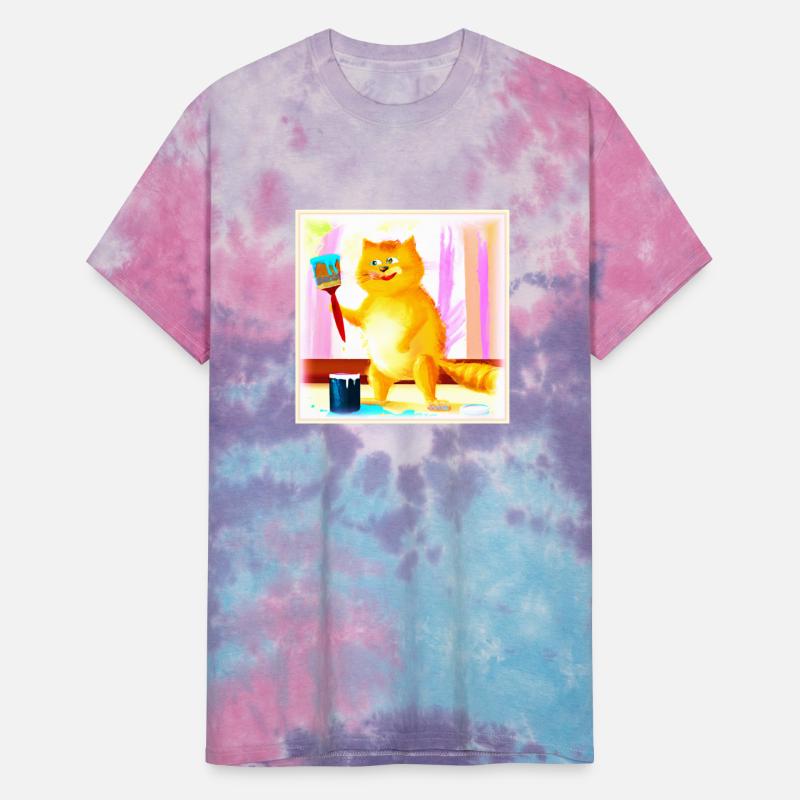 Cute Painting Of A Cat Holding A Brush. Buy Now