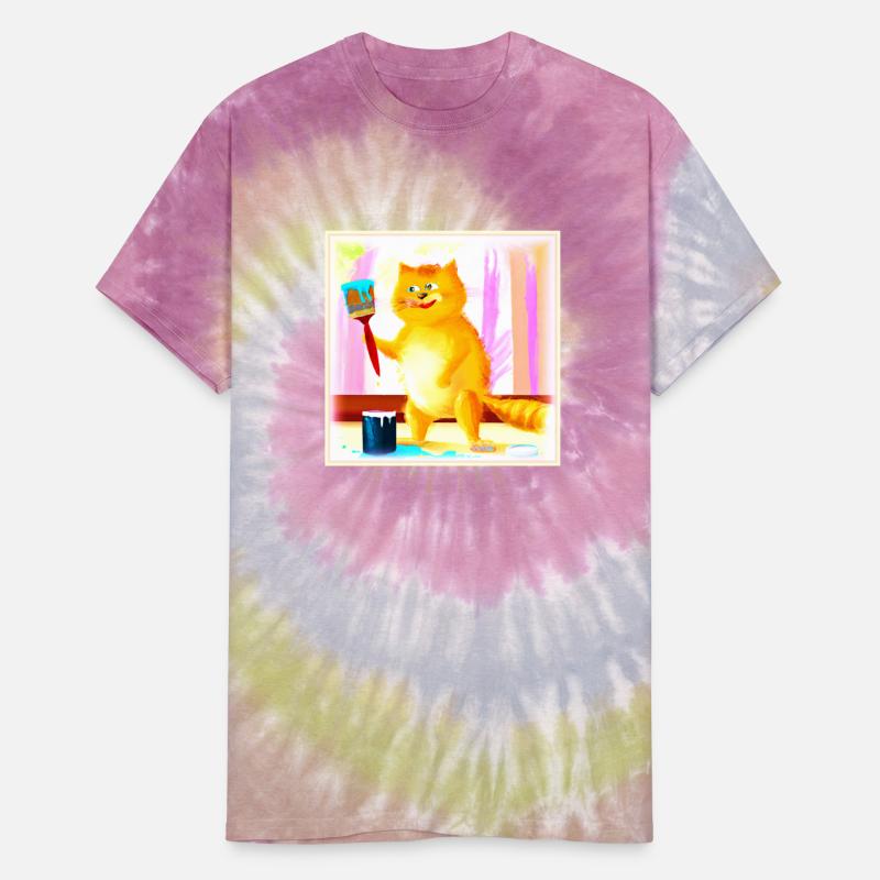 Cute Painting Of A Cat Holding A Brush. Buy Now