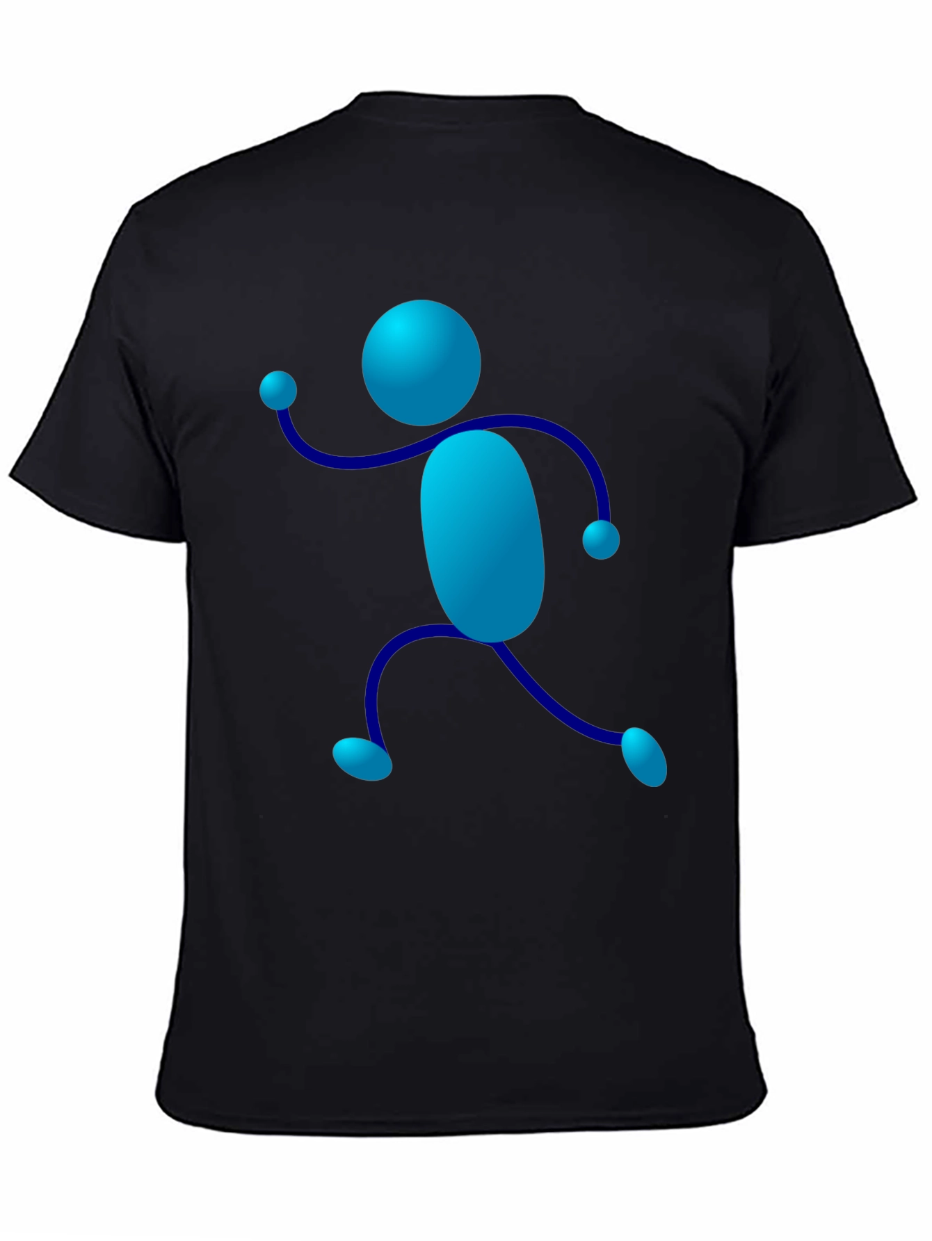 Funky Stick Figure Graphic Tee - Black