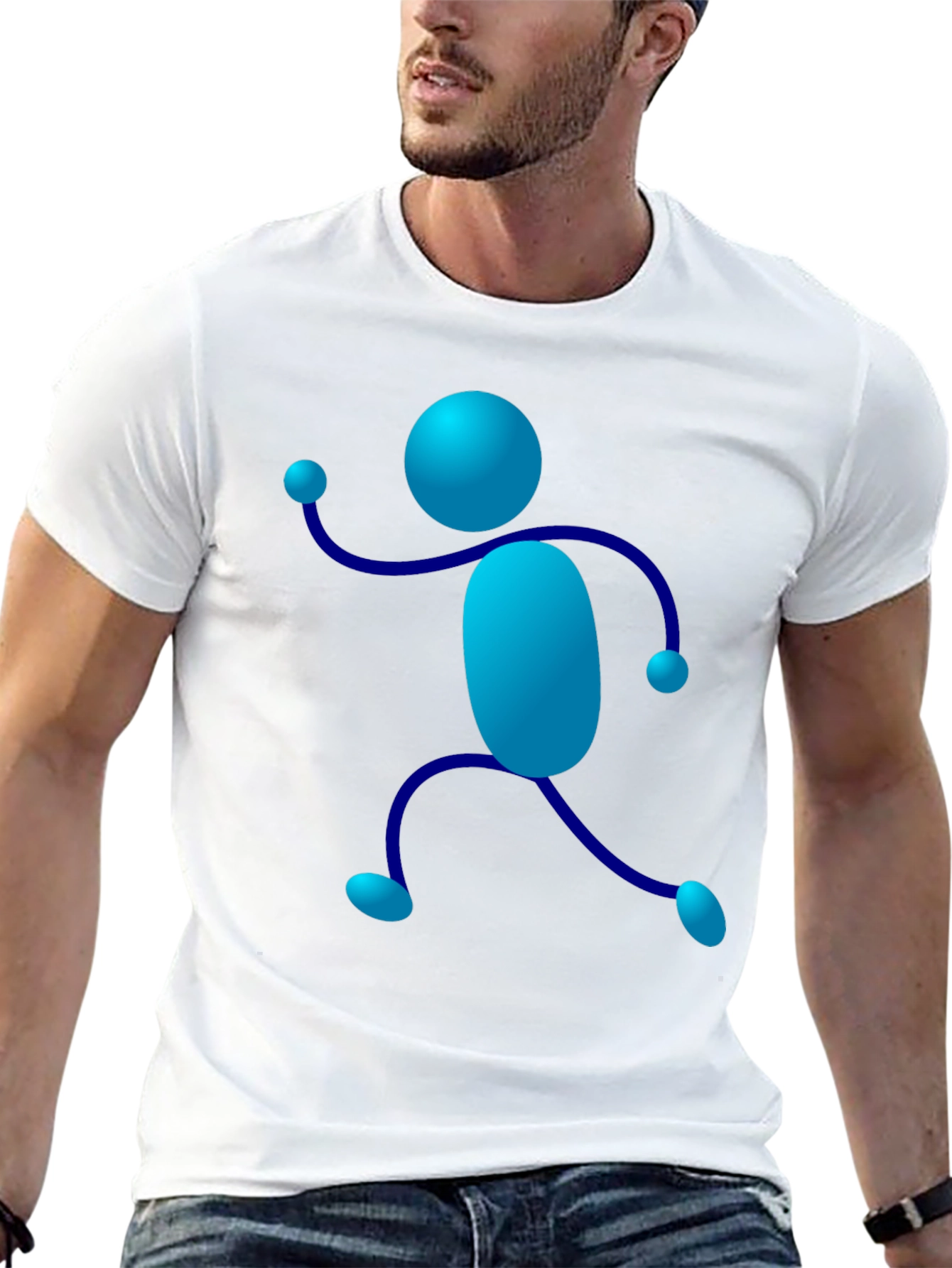 Funky Stick Figure Graphic Tee - Black