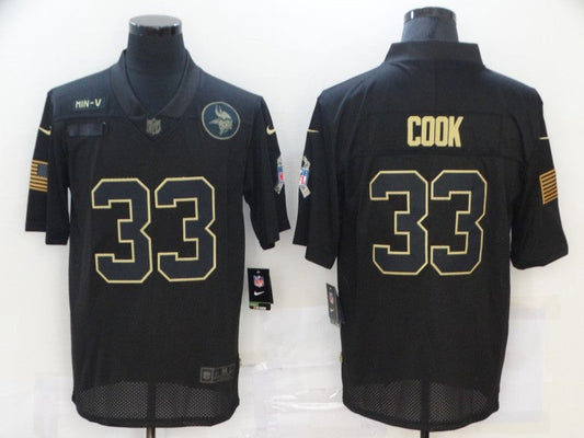Men's Minnesota Vikings Dalvin Cook #33 Black Player Game Jerseys