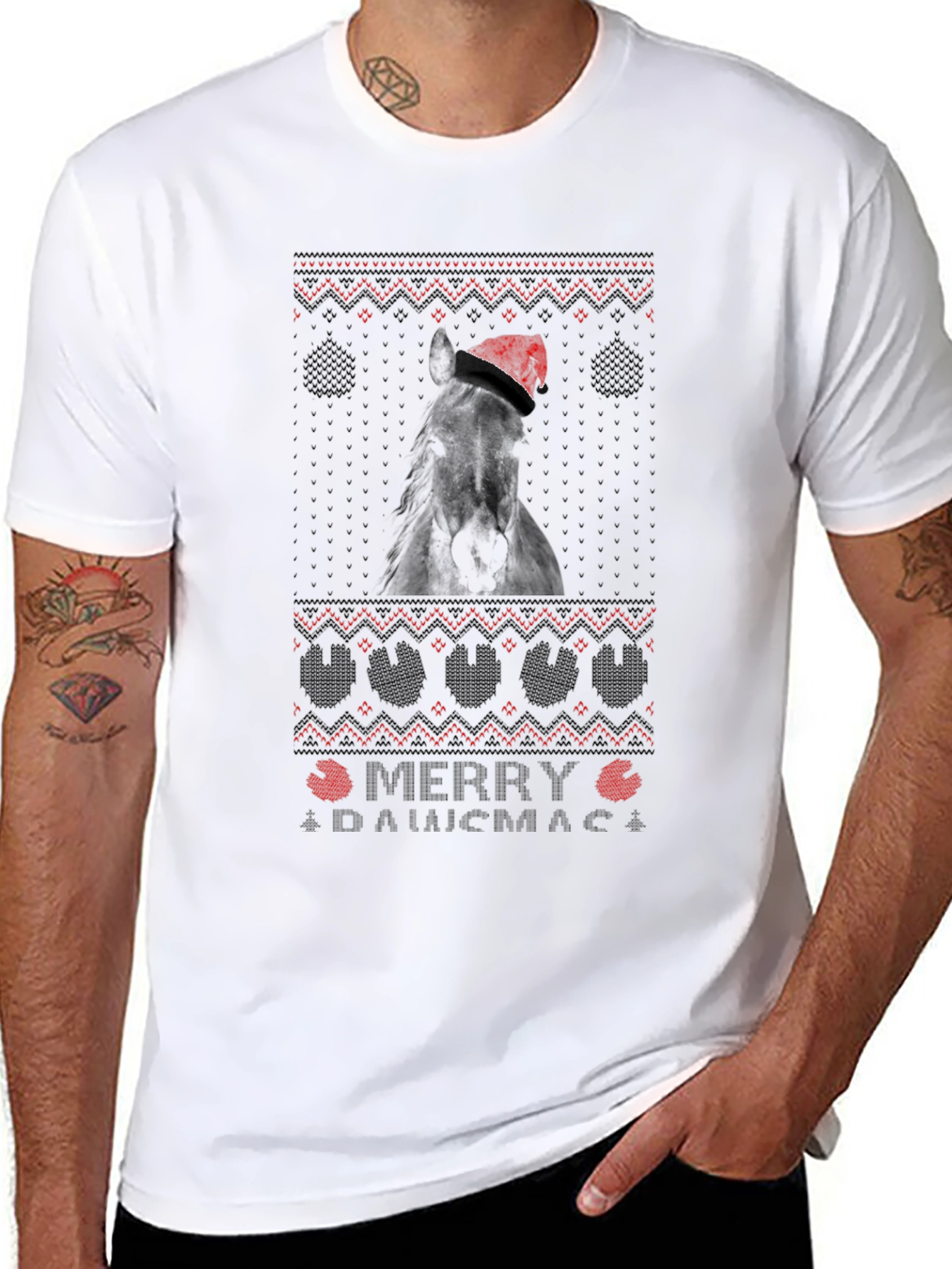 Festive Horse Christmas T-Shirt