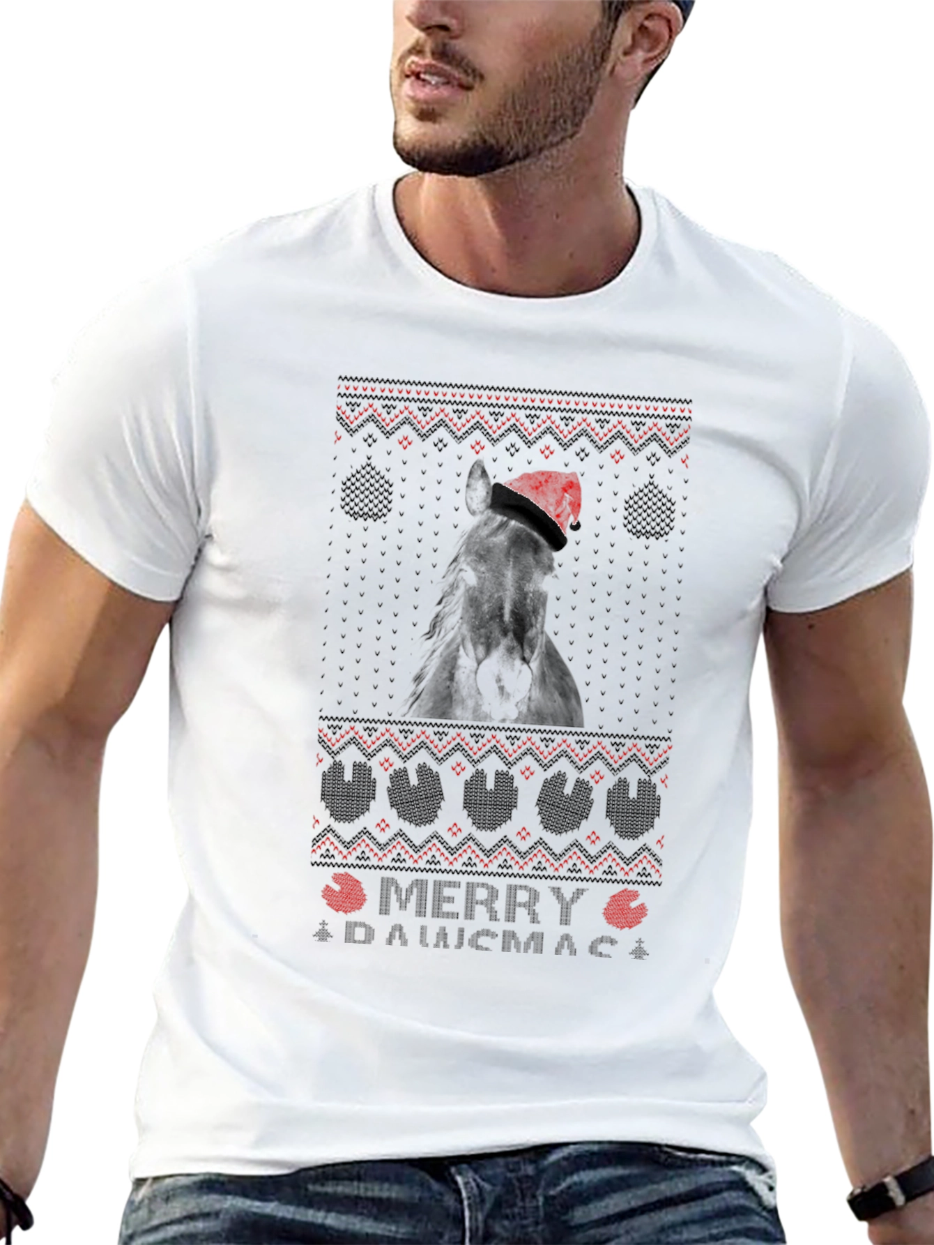 Festive Horse Christmas T-Shirt