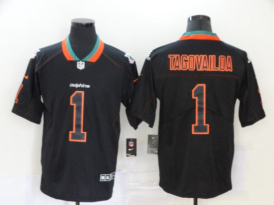 Men's Miami Dolphins Tua Tagovailoa #1 Black Game Jerseys