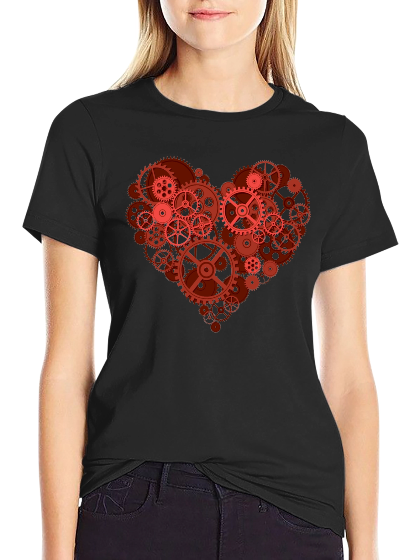 Gear Heart Graphic T-Shirt - Mechanical Love