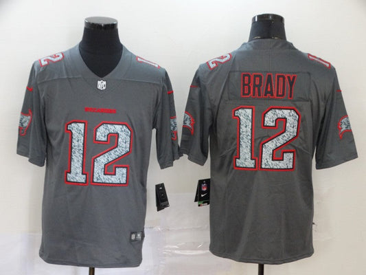 Men's Tampa Bay Buccaneers Tom Brady #12 Gray Alternate Game Jerseys