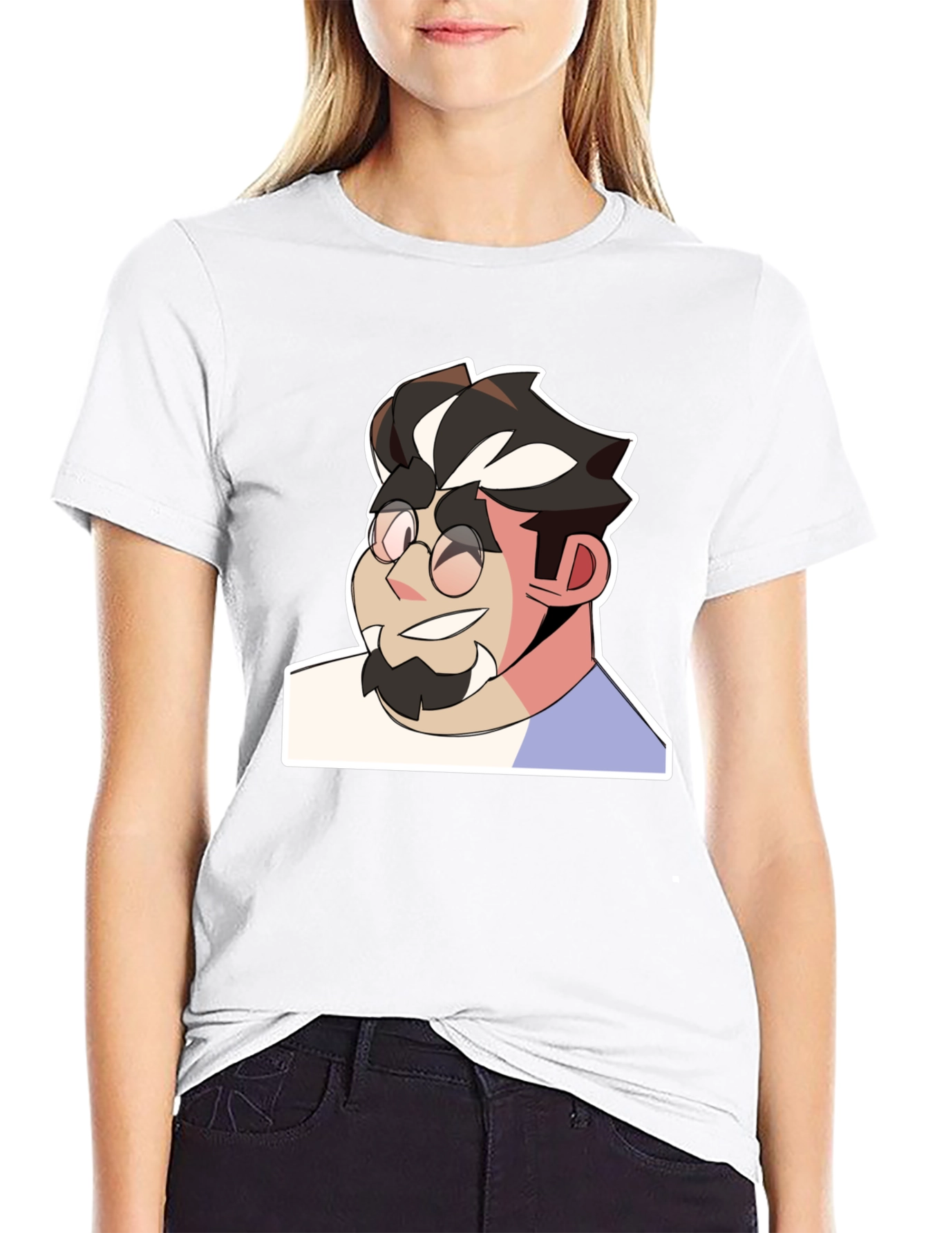 Cartoon Character Graphic Print Black T-Shirt
