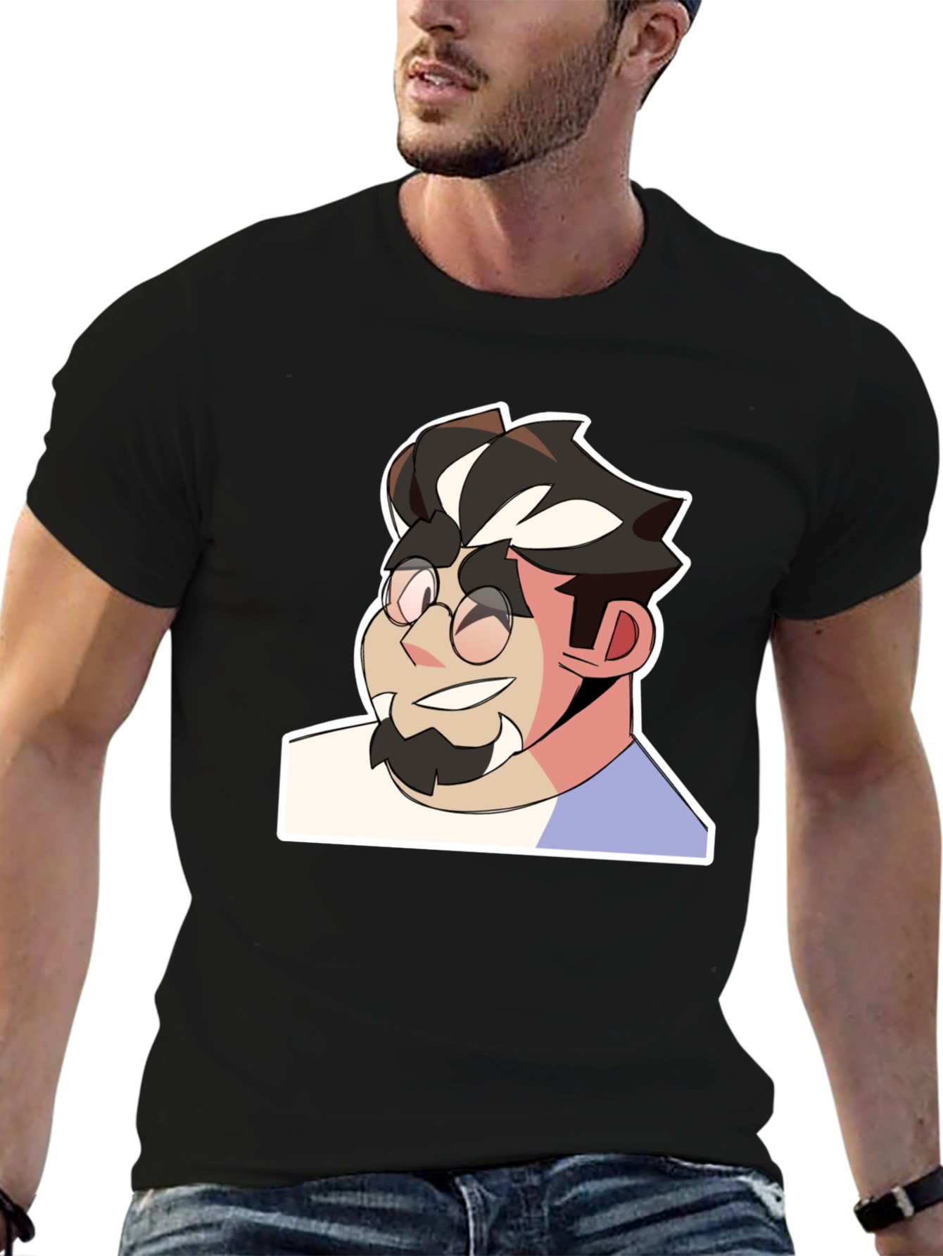 Cartoon Character Graphic Print Black T-Shirt