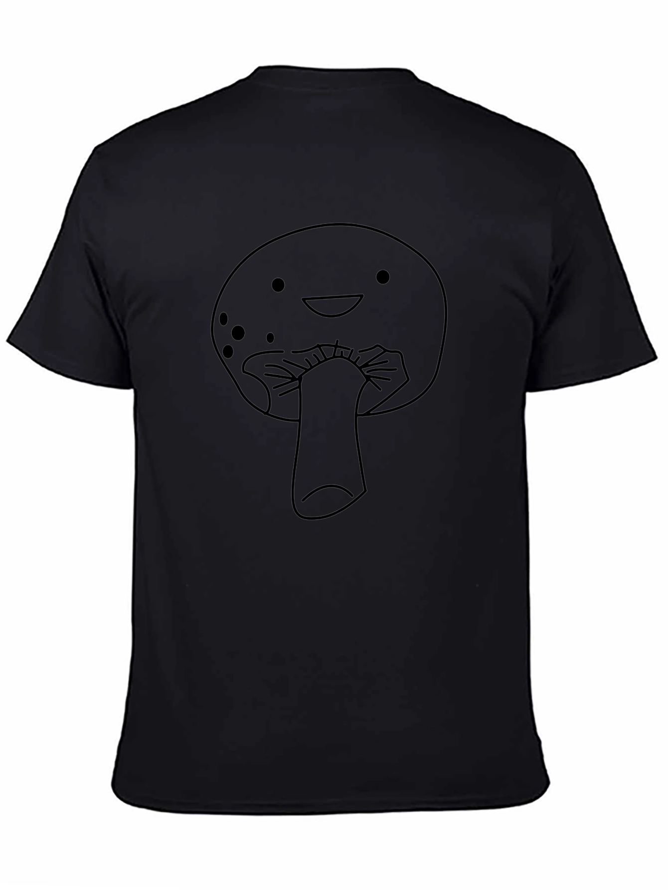 Cute Mushroom Graphic T-Shirt - Black