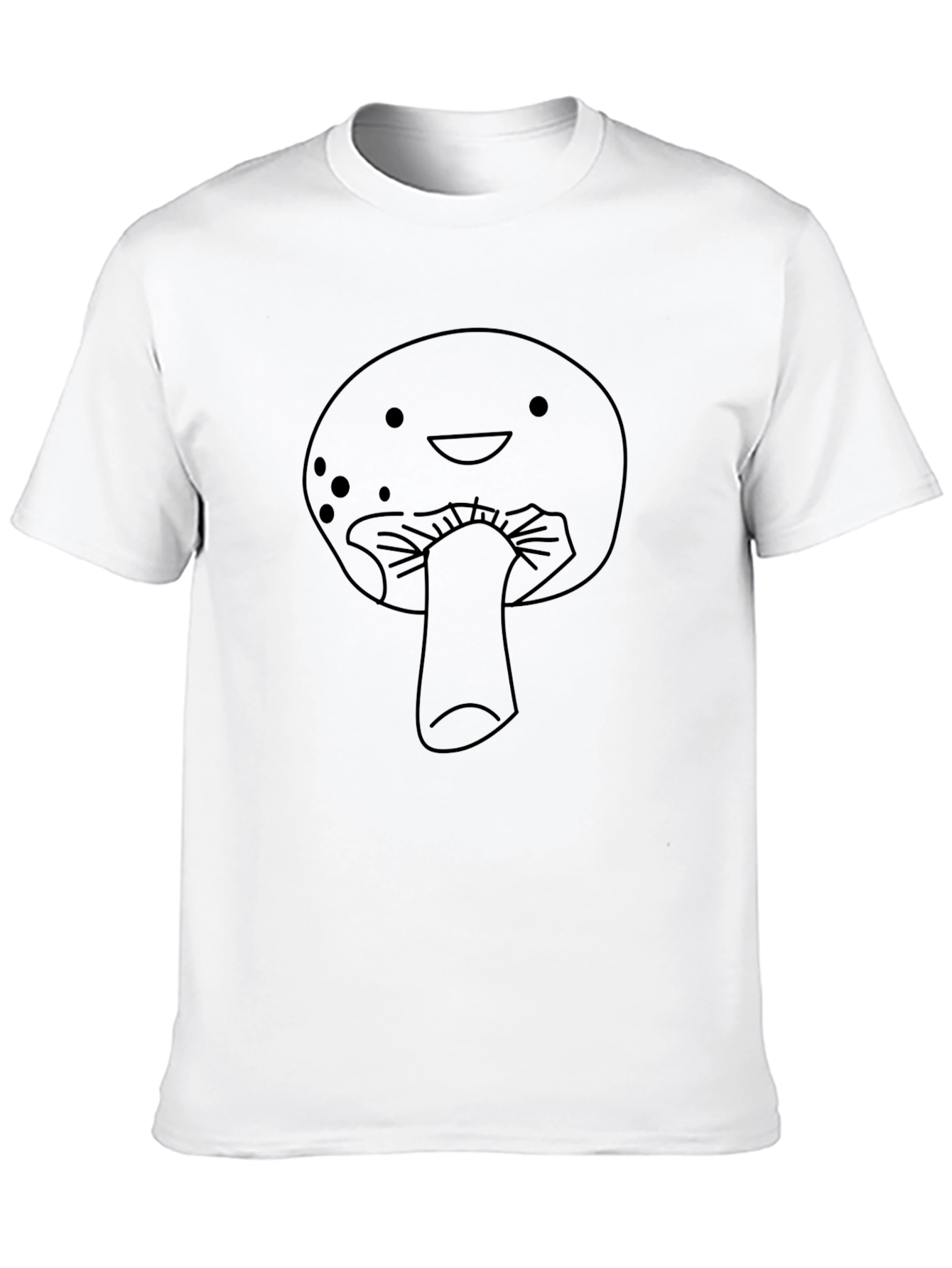 Cute Mushroom Graphic T-Shirt - Black