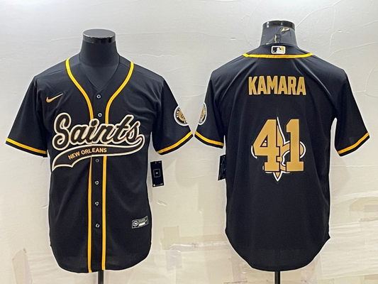 Men's New Orleans Saints Alvin Kamara #41 Black Player Jerseys Joint Edition