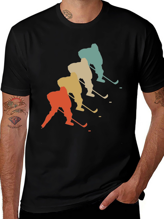 Vintage Hockey Player Graphic T-Shirt