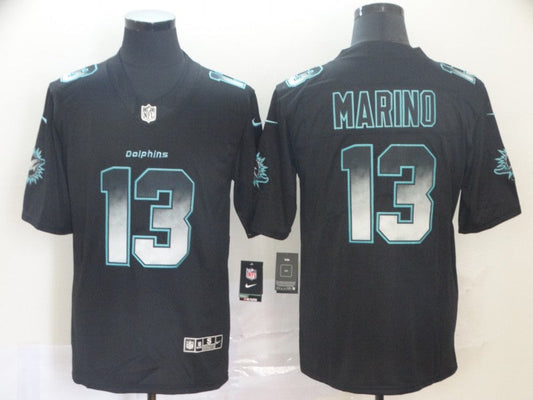 Men's Miami Dolphins #13 Dan Marino Black Authentic Game Jerseys