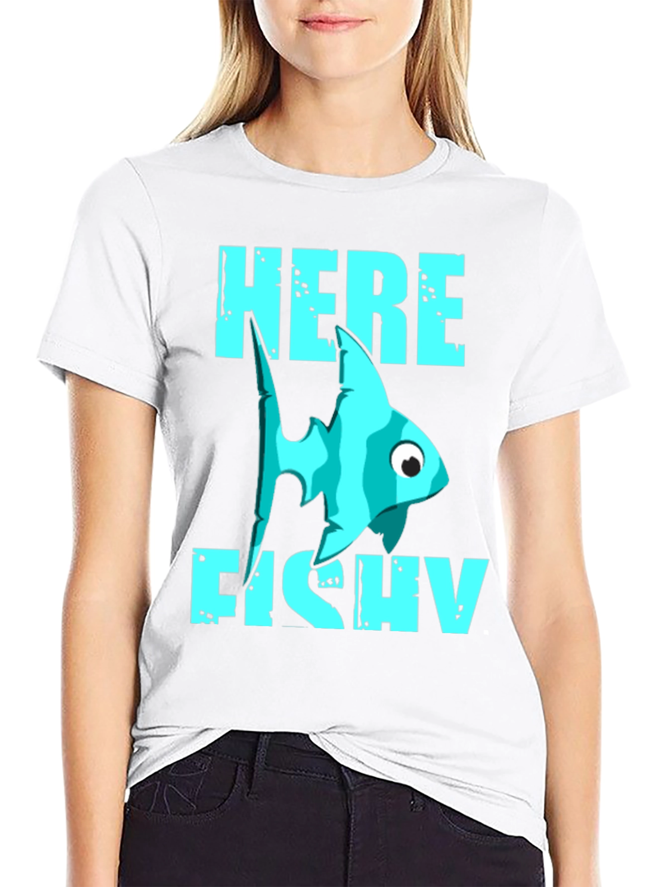 Here Fishy T-Shirt - Funny Fishing Graphic Tee
