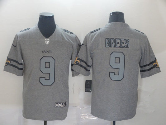 Men's New Orleans Saints Drew Brees #9 Gray Game Jerseys