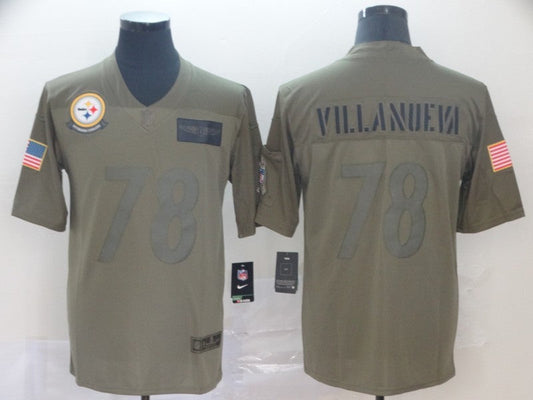 Men's Pittsburgh Steelers Alejandro Villanueva #78 Brown Game Jerseys
