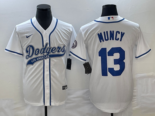 Men's Los Angeles Dodgers Max Muncy #13 White Player Jerseys Joint Edition