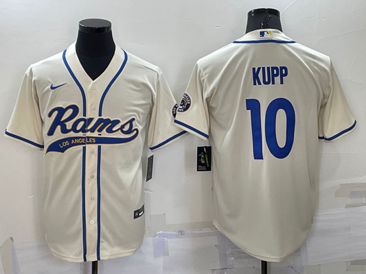 Men's Los Angeles Rams Cooper Kupp #10 Bone Game Jerseys Joint Edition