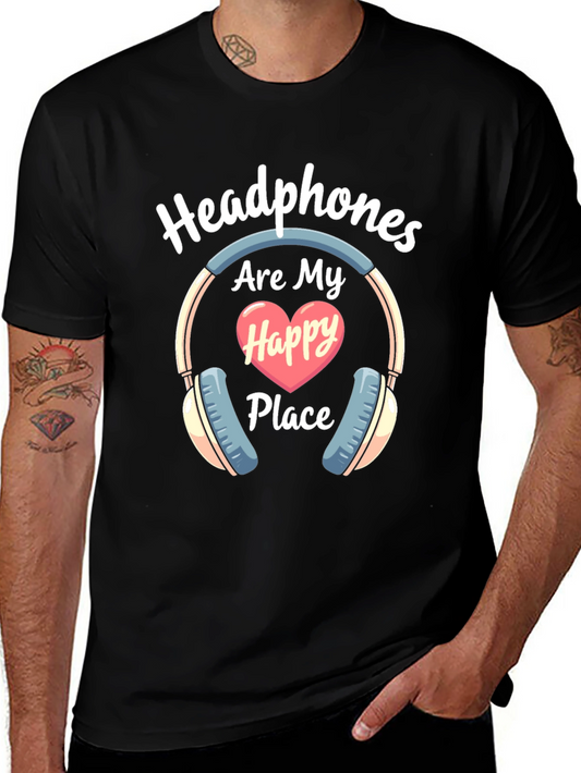 Headphones Are My Happy Place T-Shirt