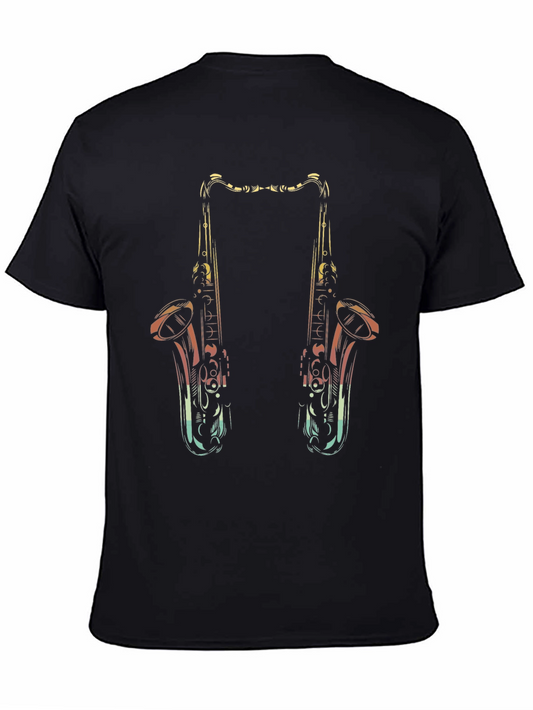 Saxophone Graphic Black T-Shirt