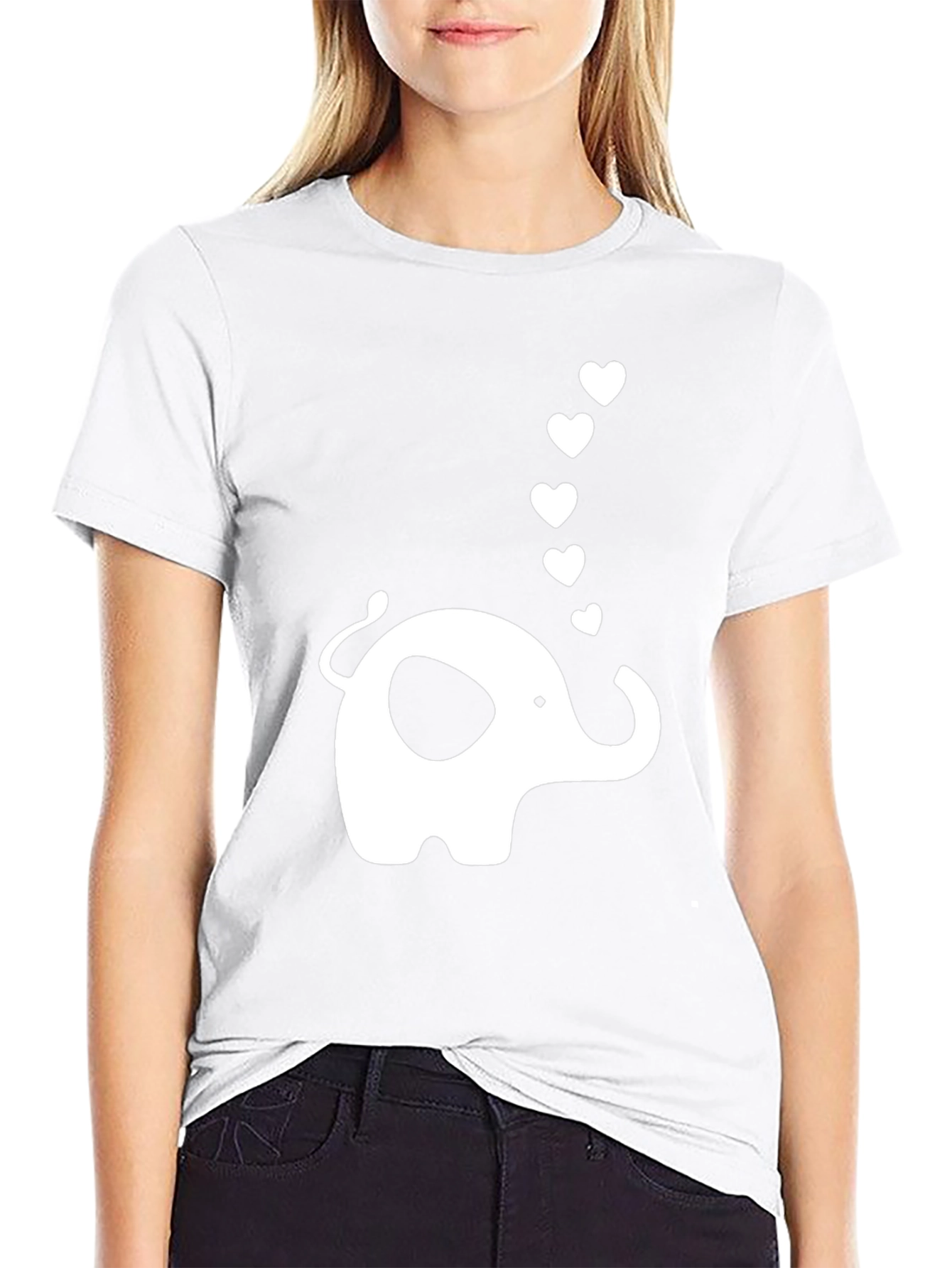 Elephant Love Graphic T-Shirt - Black