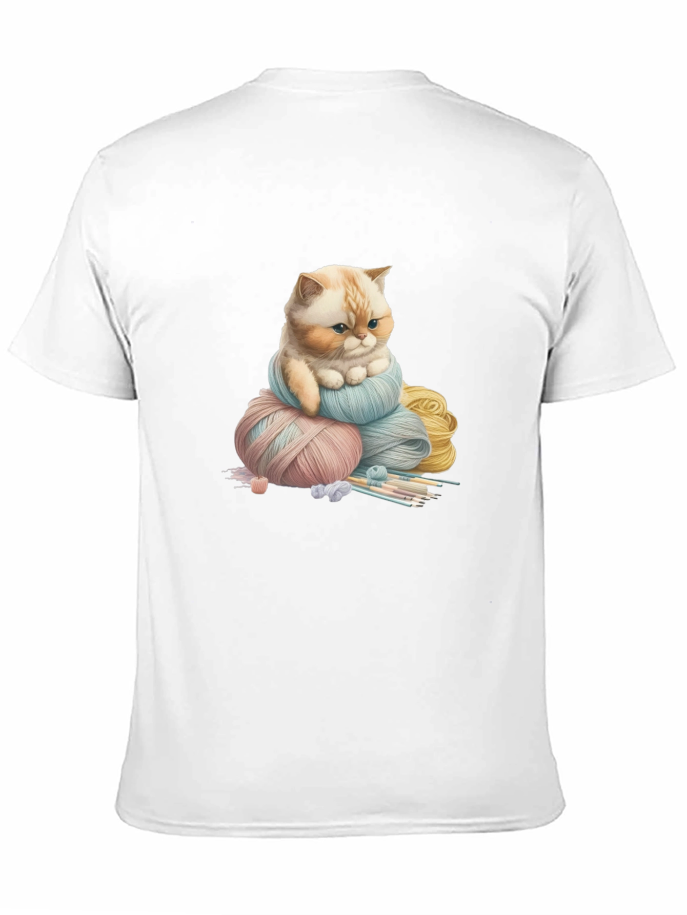 Cute Cat Kitten Yarn Ball Black T-Shirt