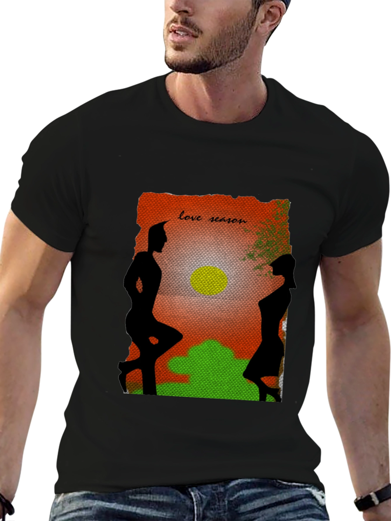Love Season Silhouette Graphic Black Tee