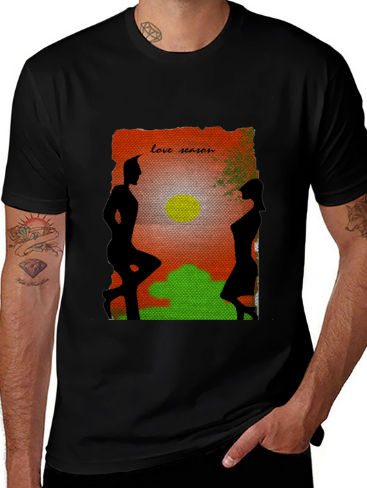 Love Season Silhouette Graphic Black Tee