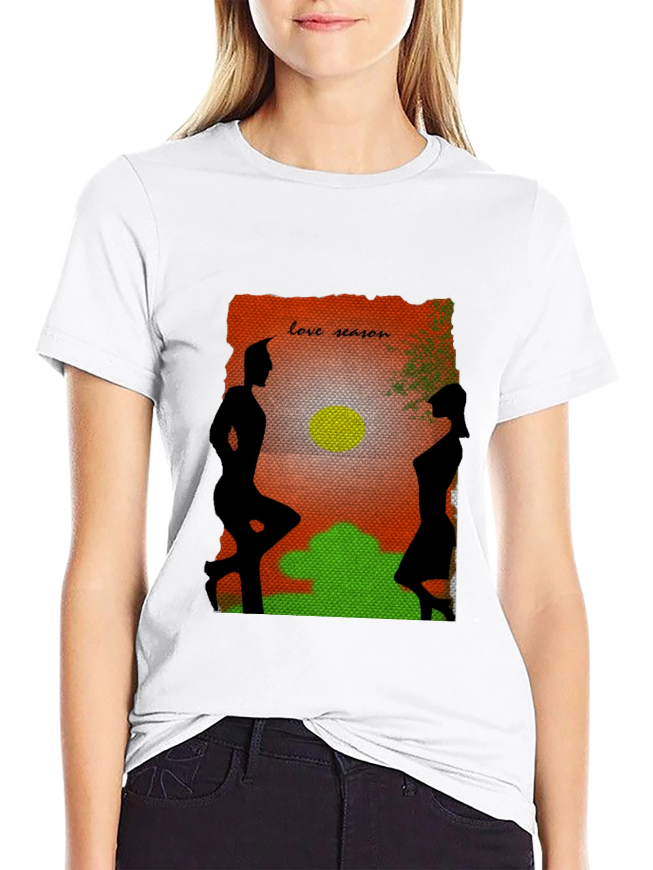 Love Season Silhouette Graphic Black Tee