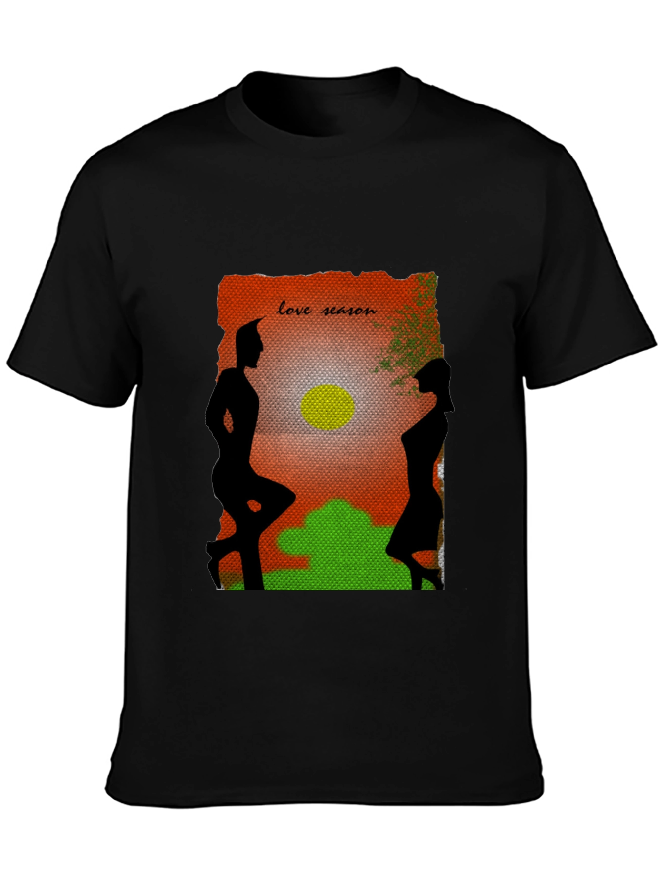 Love Season Silhouette Graphic Black Tee