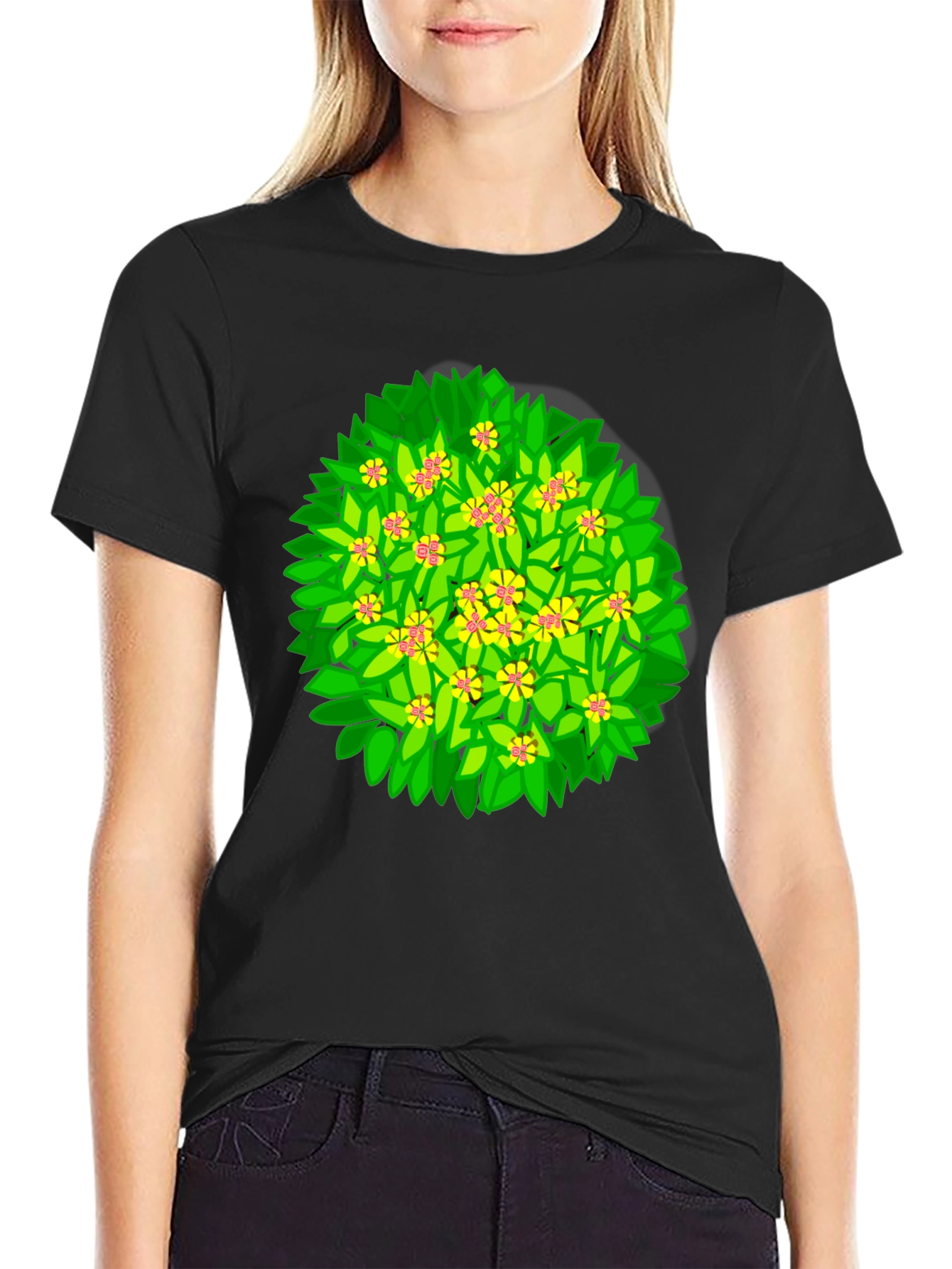 Floral Bush Graphic T-Shirt - Unique Design