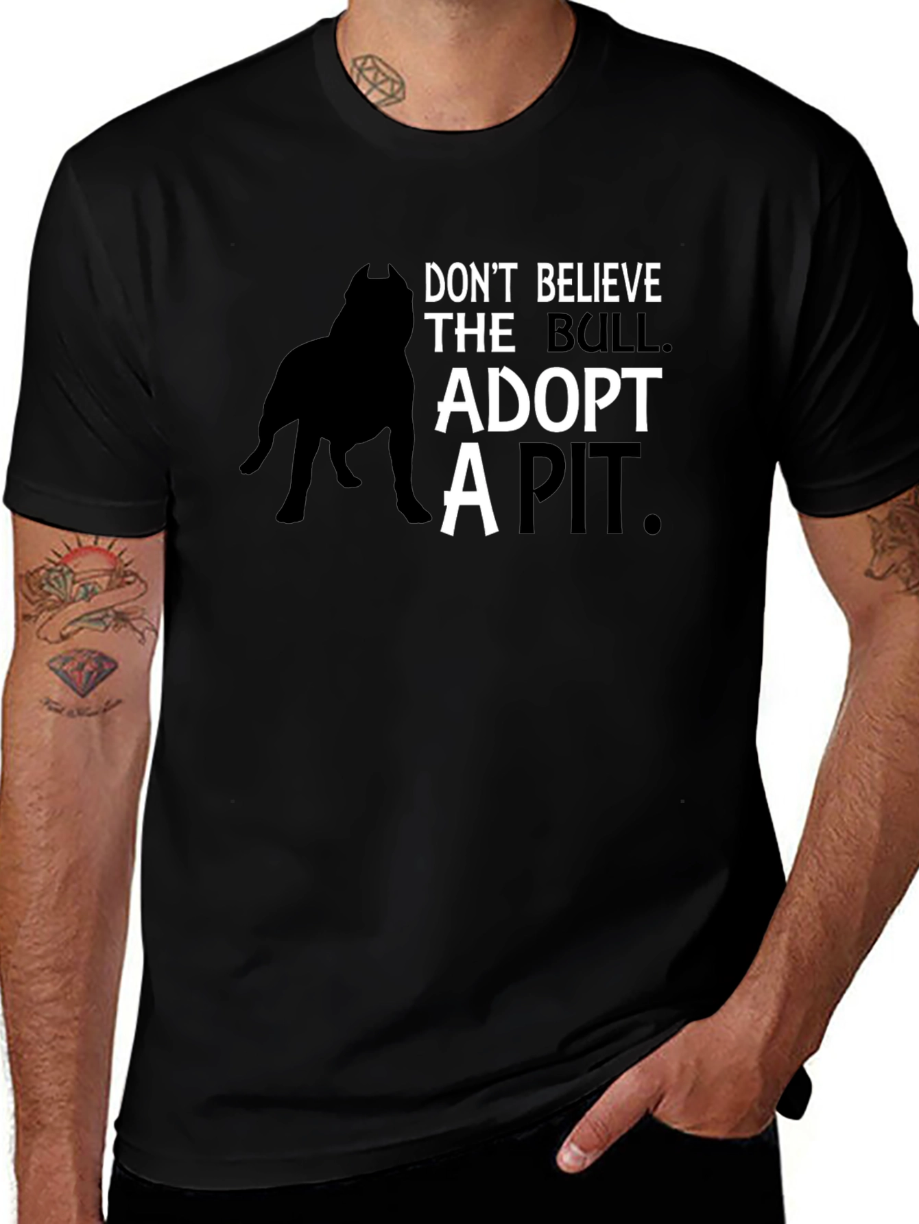 Adopt a Pit T-Shirt - Black