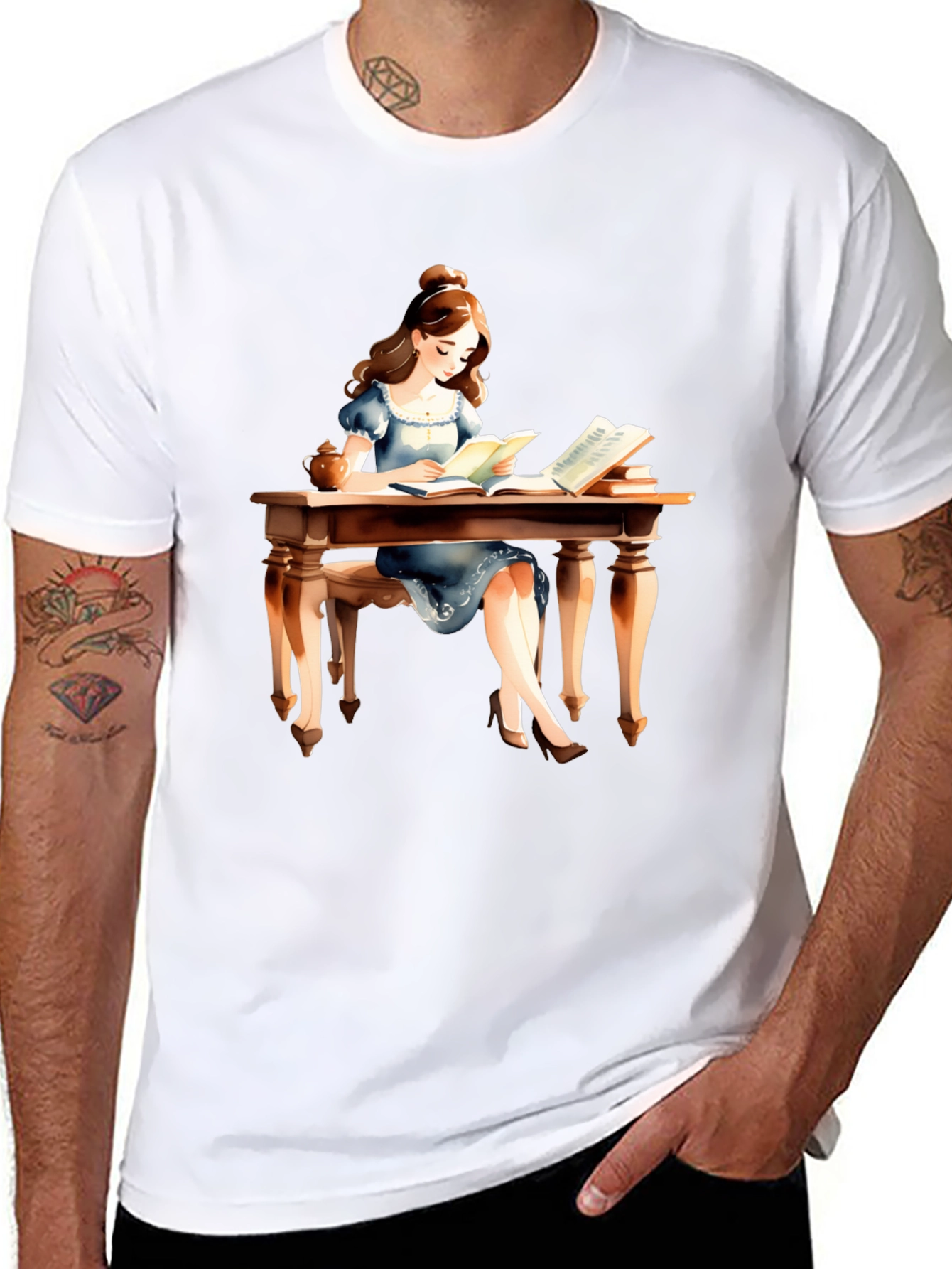 Book Lover T-Shirt - Reading Girl Graphic Tee