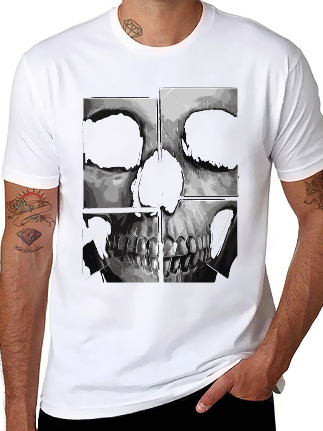 Skull Graphic Print Black T-Shirt