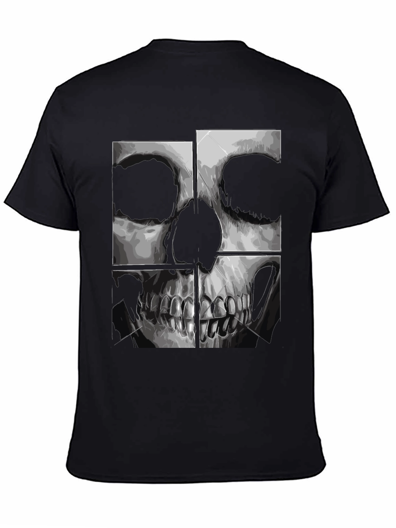 Skull Graphic Print Black T-Shirt