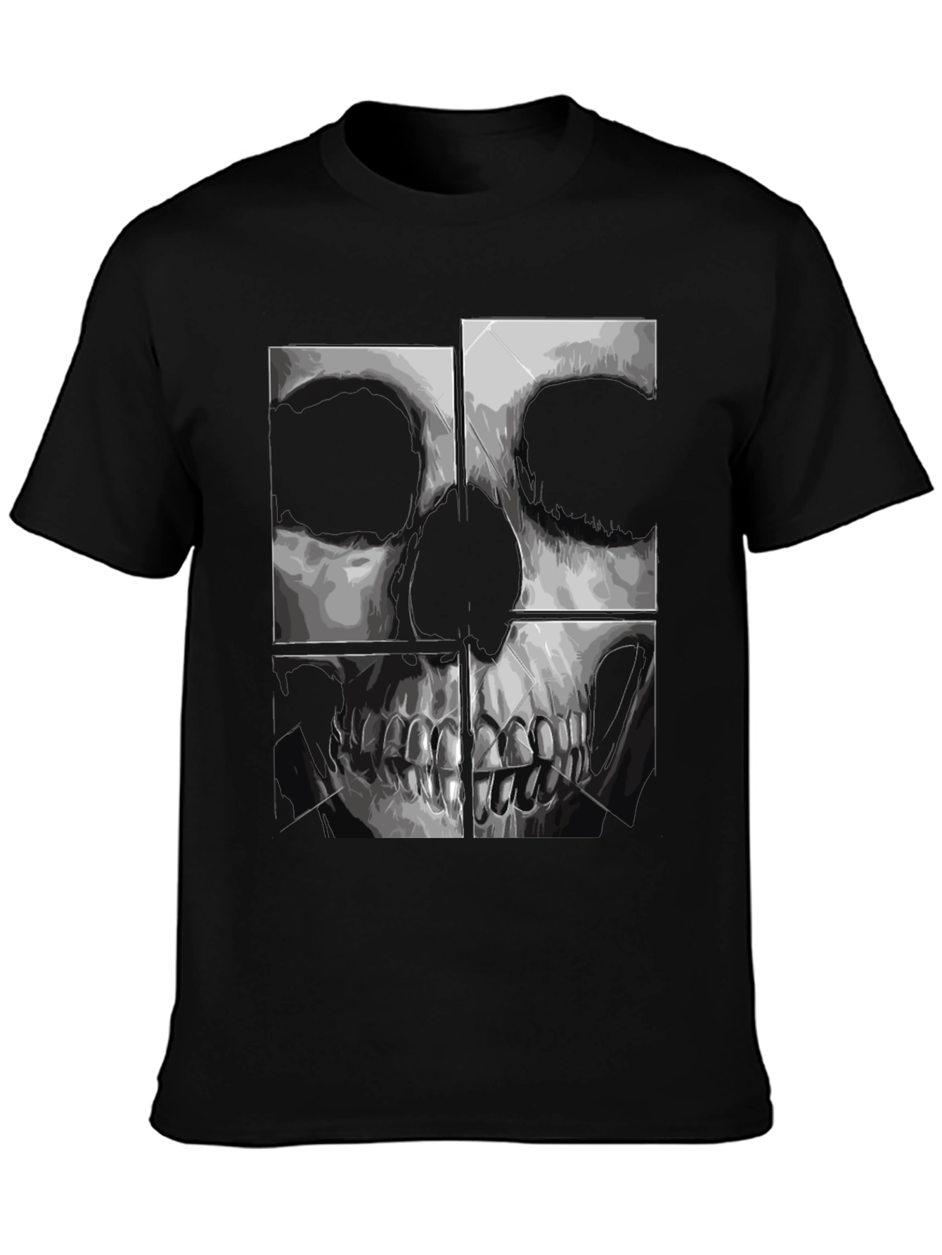 Skull Graphic Print Black T-Shirt