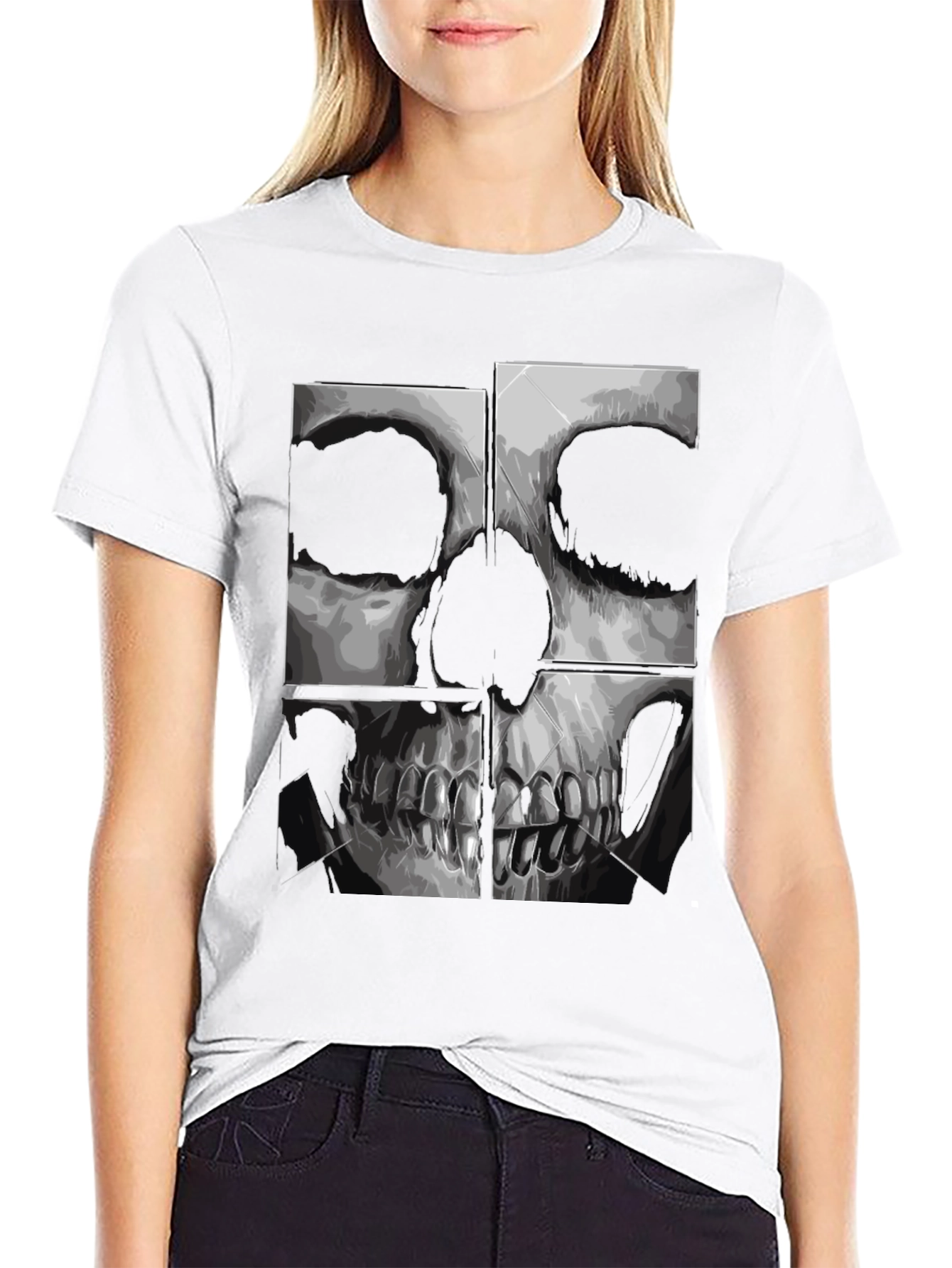 Skull Graphic Print Black T-Shirt