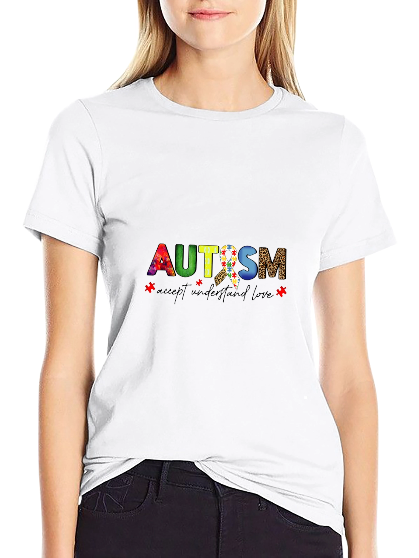 Autism Awareness Graphic Tee - Accept Understand Love