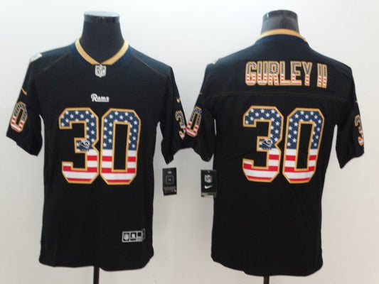 Men's Los Angeles Rams Todd Gurley II #30 Black Authentic Game Jerseys