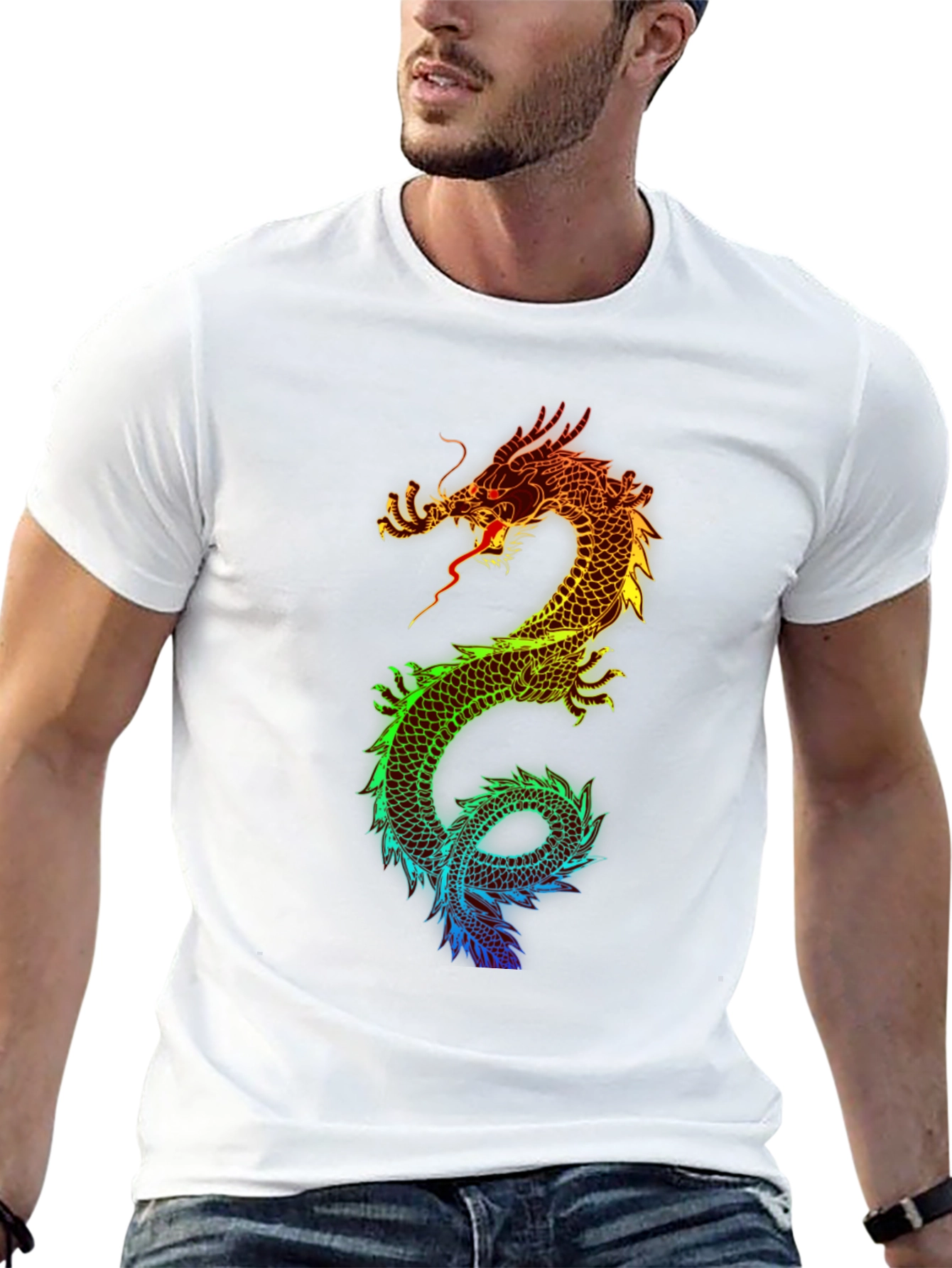 Rainbow Dragon Graphic T-Shirt
